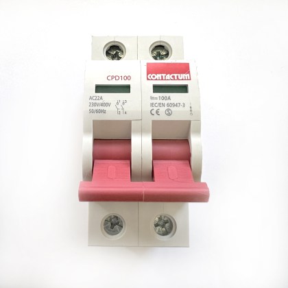 Contactum CDP100 AC22A 100A 100 Amp 2 Double Pole Isolator Main Switch Disconnector